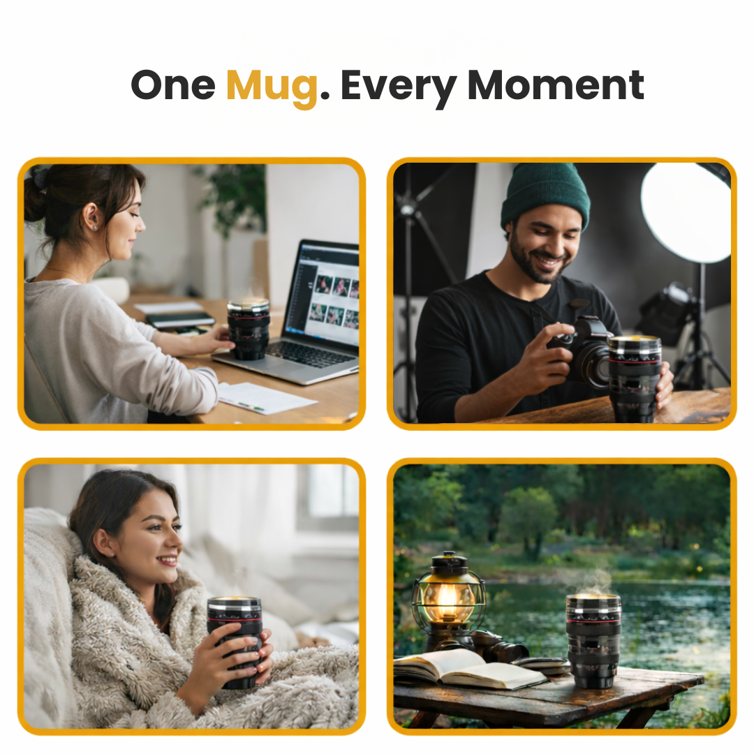 📸 Lens Coffee Mug – Capture the Perfect Brew ☕ | 10–30% OFF + FREE Cute Cup Holder 🐙🎁
