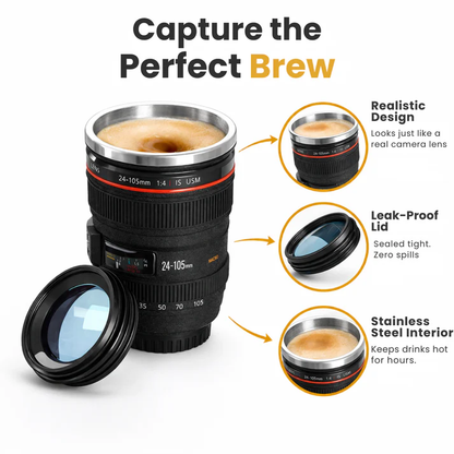 📸 Lens Coffee Mug – Capture the Perfect Brew ☕ | 10–30% OFF + FREE Cute Cup Holder 🐙🎁